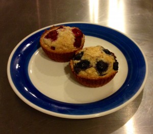 Blueberry and Raspberry Cashew muffins